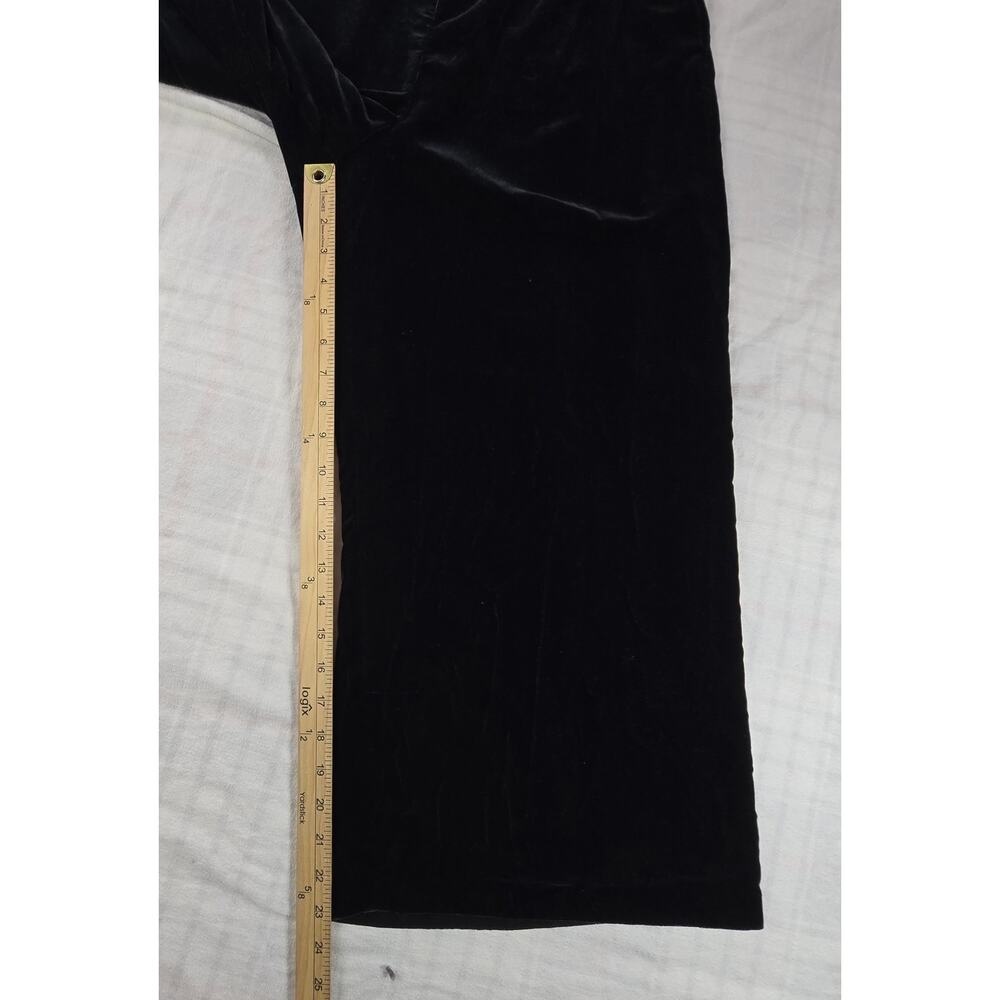 J. CREW Velvet Spaghetti Strap Wide Leg Cropped Jumpsuit Whimsigoth Black 12 - Picture 5 of 14